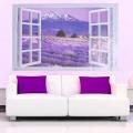 AY9234B Large Lavender Mountain 3D Window Scene View Removable Wall Sticker Decal. 