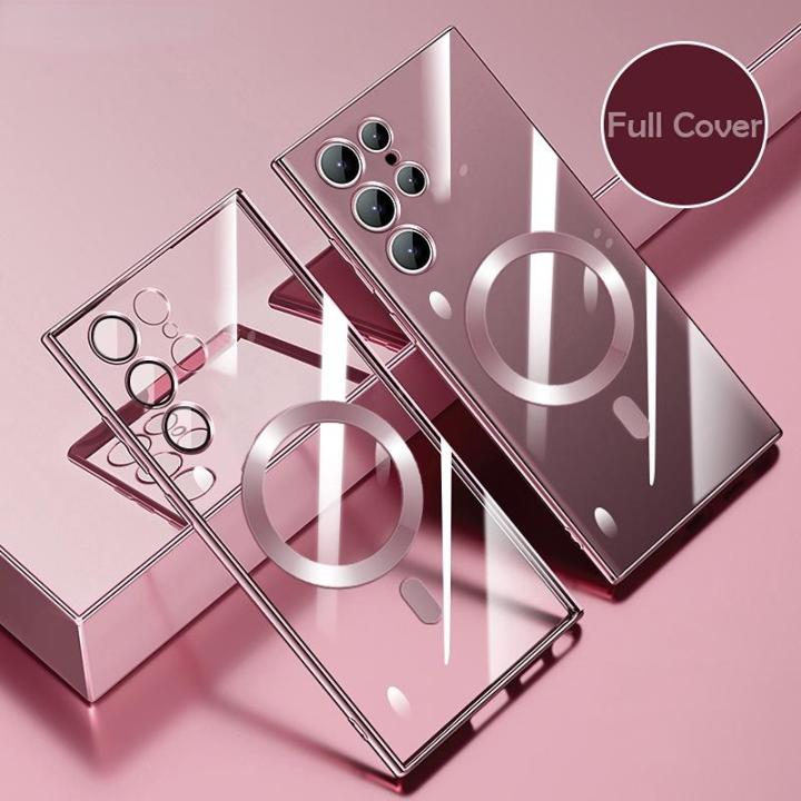 Plating Magnetic Wireless Charging Case For Samsung Note 10 Samsung Note 10+ Plus Note 10 Pro Shockproof Transparent Lens Glass Cover Soft Silicone Tpu 2024 new design new year gift
