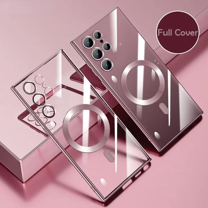 Plating Magnetic Wireless Charging Case For Samsung Note 10 Samsung Note 10+ Plus Note 10 Pro Shockproof Transparent Lens Glass Cover Soft Silicone Tpu 2024 new design new year gift