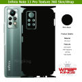 Infinix Note 11 Pro Skin/Wrap 360 Protection Sheet/ Carbon fiber/ Matte/ Transparent/ Lamination Back And Sides Included Camera Skin. 