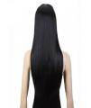 Long Straight Natural Hair Wig Extension - 27 Inch - Black. 
