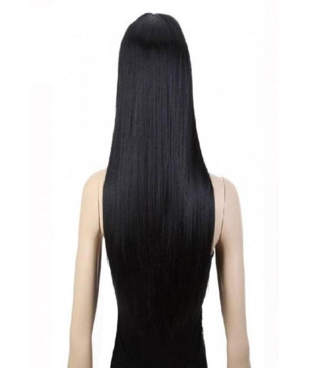 Long Straight Natural Hair Wig Extension 27 Inch Black Daraz.pk