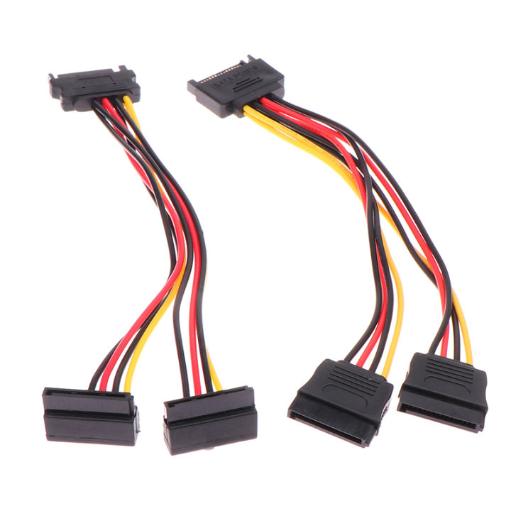 1PC 20CM Sata Extension Cord For HDD SSD Hard Disk SATA Power Y Splitter Cable 15 Pin Male To Dual 15 Pin Female Power Cable Mushen