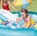 2.03m X 1.73m X 89cm Children's Paddling Pool With Slide Crocodile Inflatable Swimming Pool. 