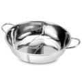 28cm Hot Pot Twin Divided Stainless Steel 28cm Cookware Hot Pot Ruled Compatible Soup Stock Pots Home Kitchen. 