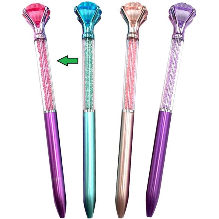 Diamond Pens,Bling Metal Pens Ballpoint Pen School and Office Supplies with Large Diamond