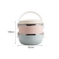 100% Stainless steel 2 Layer Round Lunch Box 2 Containers Lunch Box (1500 ml). 