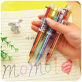 6 in 1 color multi function ballpoint pen 0.5mm novelty multi-color children's gifts office stationery and School. 
