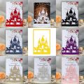 25Pcs Carriage Castle Wedding Invitations With Pearl Paper Laser Cut Invitation Greeting Cards Baby Shower Thank You Card. 