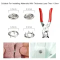 High Quality Metal Snap Buttons Press Pliers Tool Kit Includes 25 Metal Prong Snaps Buttons Sewing Free Buttons Set For Diy Crafts Home Sewing Accessories 9.5MM Metal Sewing Prong Ring Buttons Clip Pliers Button Press Snap Tool With 25pcs. 