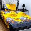 BeQuest Cotton Single Bed Sheet Set with Colorful Pillow - Stitched. 