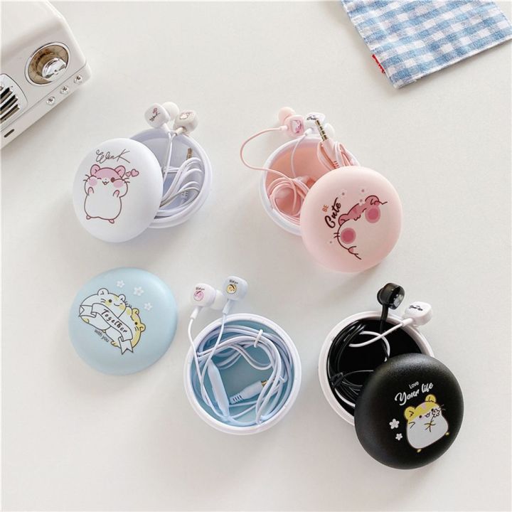 1 Set Abs Silica Gel Cartoon Cat Paw Headset Portable Earphone Carrying Bag Hands Free Bass Earplugs Cute Storage Hard Bag