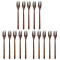 QUANBU Wooden Forks, 15 Pieces Eco-Friendly Japanese Wood Salad Dinner Fork Tableware Dinnerware for Kids Adult (No Rope). 
