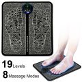 EMS Foot Massager Mat Reshaping Pad Rechargeable Bioelectric Acupoints Pulse Muscle Improve Blood Circulation Relief Stress Pain Health Care Folding Portable Mat Feet Therapy Machine for Home and Office. 
