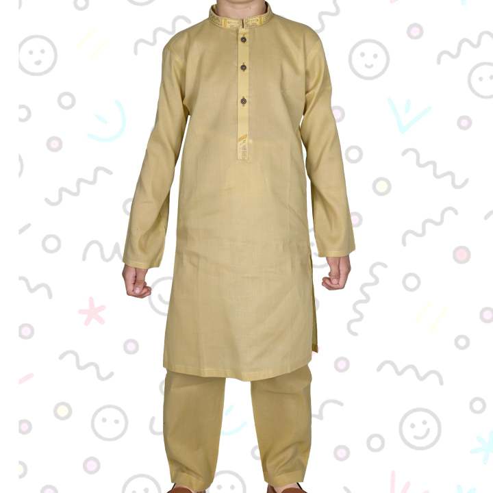 Golden%20Beige%20Boy's%20Kurta%20Pajama%20RJ-KIDS210%20-%20Image%203