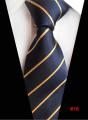 【ALLGOOD】Fashion Mens Striped Tie Classic 8cm Width Polyester Silk Gentleman Formal Necktie For Wedding Business Tie. 