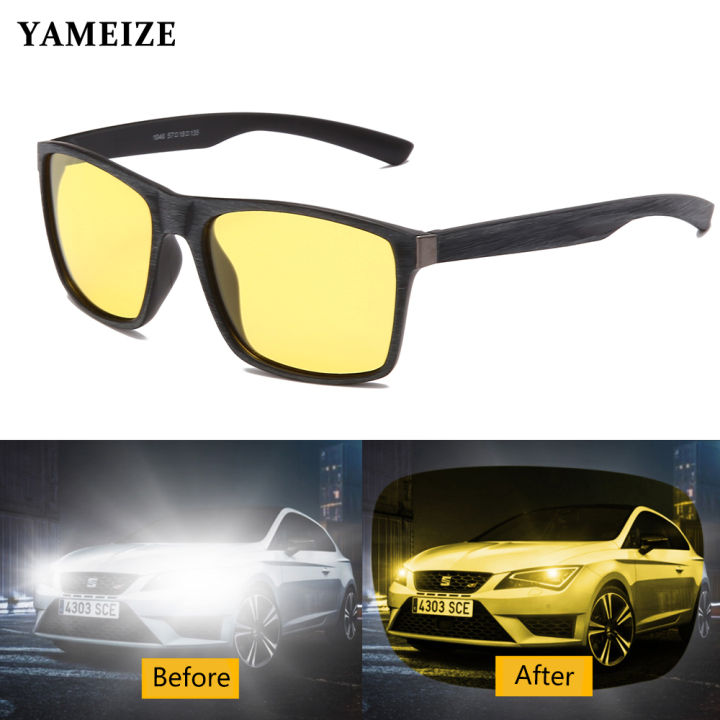 Sandmdm YAMEIZE Night Vision Glasses Polarized Sunglasses Driver Goggles Anti-glare Driving Glasses Protective Gears Car Accessries Gafa