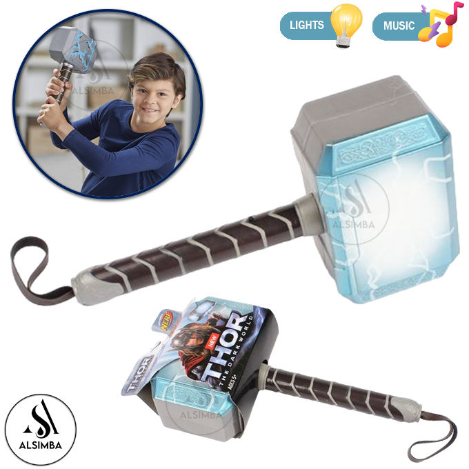 Marvel Avengers Thor Hammer LED Glowing With Lights and Music Toy For Kids - Best Imported High Quality New Special Edition Hammer Toy - Size Approx. 12 Inches