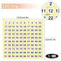 100 Sheets Number Labels Stickers 1-100 Numbers Round Stickers 0.4 Inch Small Self-Adhesive Number Labels for Office. 