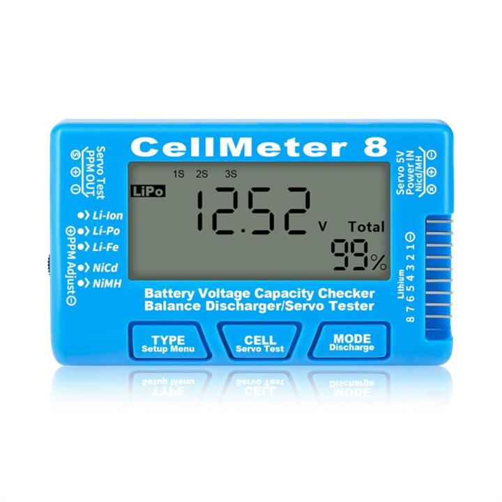 1 Piece 8 Digital Battery Capacity Checker Controller Tester Voltage Tester for Li-Ion NiMH Nicd Cell Meter Blue