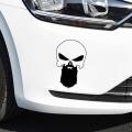 Beard Punisher Skull (Black) Funny Car Stickers, Car Accessories, Stickers for Car, Car Modification, Car Decoration, Motor bike Stickers. 