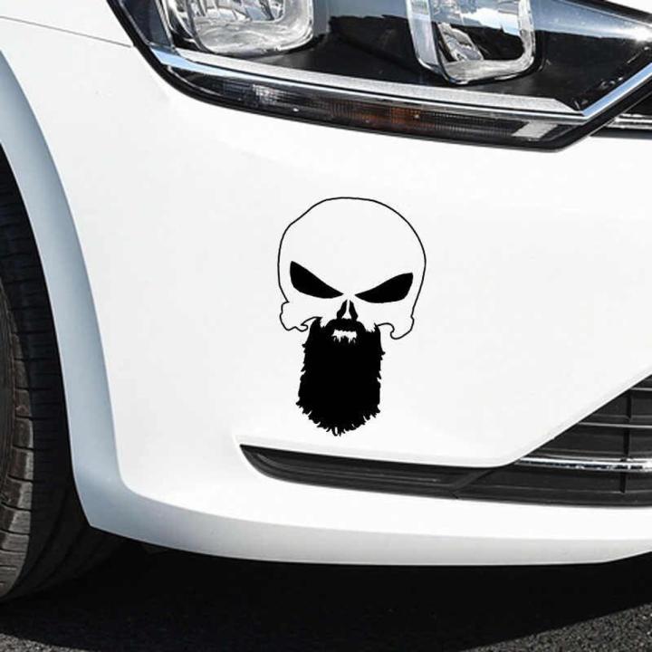 Beard Punisher Skull (Black) Funny Car Stickers, Car Accessories, Stickers for Car, Car Modification, Car Decoration, Motor bike Stickers
