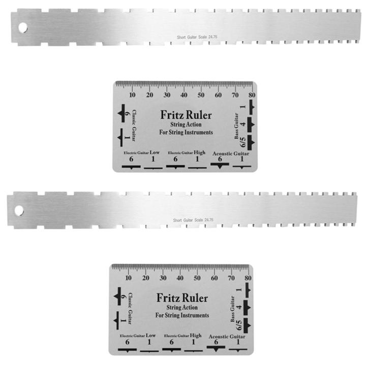 2X Guitar Neck Notched Straight Edge Luthiers Tool for Gibson 24.75 Inch and Fender 25.5 Inch Electric Guitars