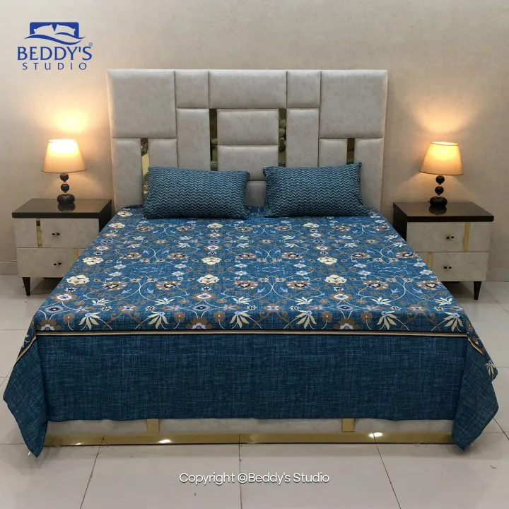 Beddys%20Studio%20Double%20%7C%20King%20Size%20Printed%20Bedsheet%20Set%20With%202%20Pillow%20Cover%20(19%20x%2029)%20Inches%20-%20Image%203