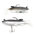 Yfashion 14g/8cm -ail  Soft  Bait Black White  Fish Lure Artificial Fish Wobblers Fishing ackle. 