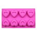 Heart Shape Silicone Soap and Baking Mold 8 Cavity. 