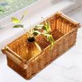 Imitation Rattan Storage Basket Woven Baskets for Coffee Table Bathroom Home. 