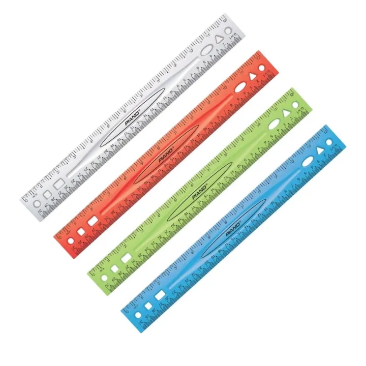 Piano Colored Plastic Rulers Transparent Straight Scale with Inches ...