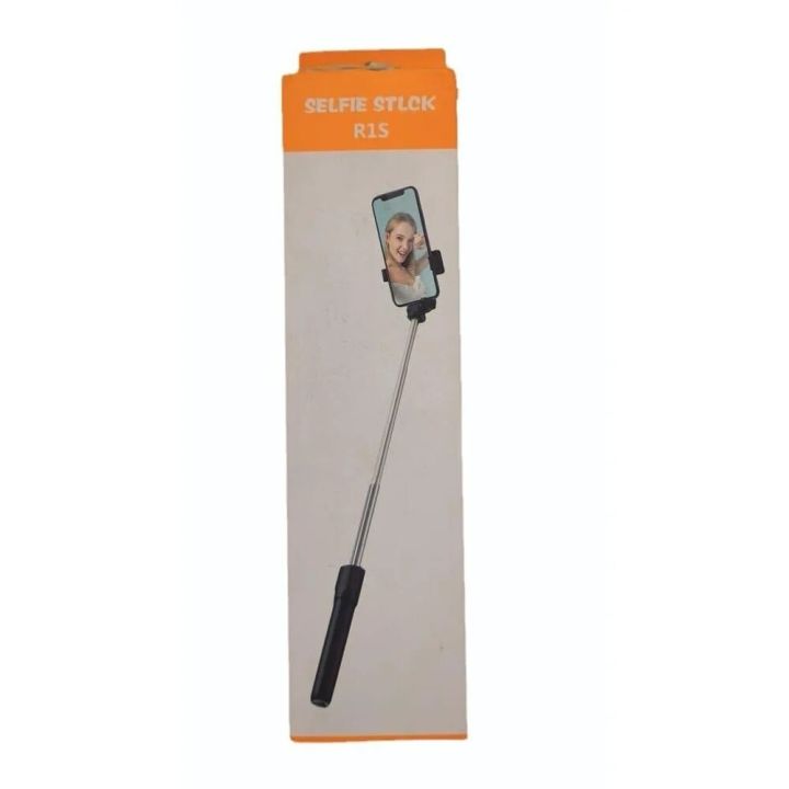 R1S Selfie Stick With LED Light Wireless Bluetooth Foldable Mini Tripod Stand Mobile Holder With Fill Light Shutter Remote Control For IOS Android - Black