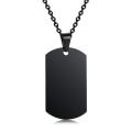 Black Stainless Steel Dog Tag Chain Pendant Necklace for Men. 