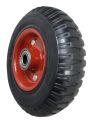 8 Inch Heavy Duty Fixed Caster Wheels, Rubber Molded Solid Tires Wheels with Rubber Knobby Tread for Workbench, Dolly, Cart, Trolley, Wagon & Chicken Coop, Large Castor Wheels, 1 piece. 