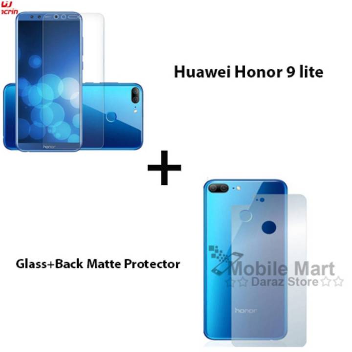 Honor 9 lite Polish 2.5D Tempered Glass Screen Protector + Huawei Honor 9 Lite Back Protector Matte For Honor 9 Lite