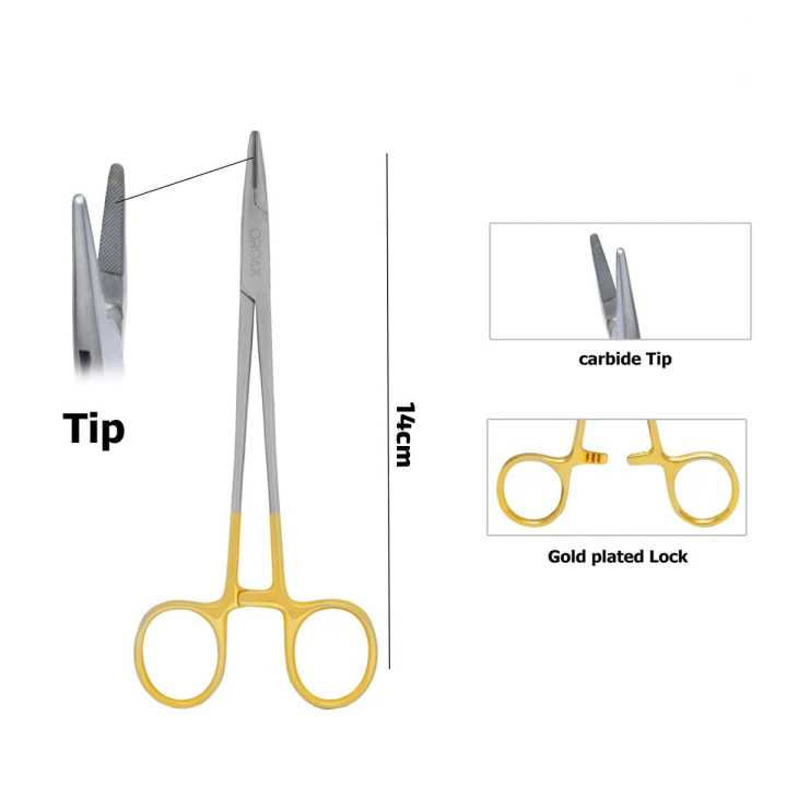 Premium Quality Dental Surgical Mayo Hegar TC Needle Holder – 14 cm ...