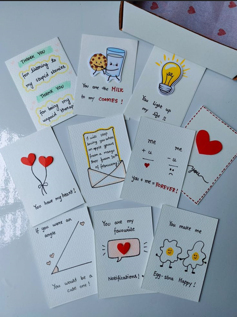 Cute Love Note 10 Mini Cards – Romantic Message Cards Gift box custom ...
