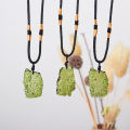 Fashion Pure Natural Green Crystal Meteorite Necklace Luxury Men's Necklace. 