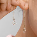 Drop Ear Line Long Hanging Earrings For Women Rose Zircon Crystal Piercing Threader Earing Ear Accessories Jewelry. 