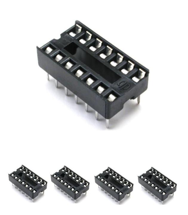5pcs 14 Pin Dil DIP IC holder Socket Solder 0.3 inch