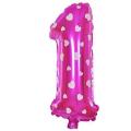 Number 1 Pink / Blue Heart / Star Printed Foil Balloon for 1st Birthday Party Decorations. 