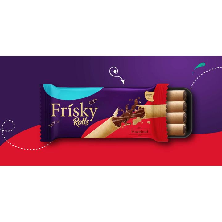 Frisky Rolls / Chocolate Rolls / 86gm / Hazulnut Flavour / Pack of 2