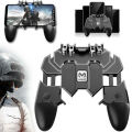 Amazing AK66/5in1 Mobile Game Controller Trigger Six Finger All-in-one Joystick Gamepad for PUBG - Black. 