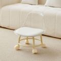 Acrylic 360° Rotatable Transparent Chair (Small) | Mini Space Design | High Resilience | Durable Backrest | Smart Wheels | Ideal for Adults & Kids (Yellow). 