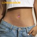Navel Ring Sparkling Stainless Steel Belly Button Ring with Pink Cubic Zirconia Heart Butterfly Design Perfect Body Piercing Jewelry Gift for Southeast Asian Buyers Shining Cubic Zirconia Belly Button. 