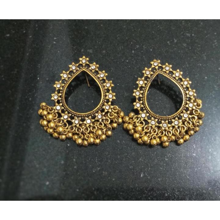 Antique Ethnic Small Bell Drop Persian Jhumka Earrings for Women & Girls