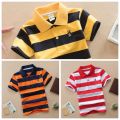 Pack Of 3 & 5 Fancy Multicolor Polo Stripes Shirt For Kids. 