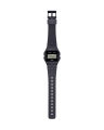 Casio General POP Black Resin Case Square Digital Stop Watch, LED Light, Alarm, Calendar, Multi-Function Black Bio-Based Resin Band Watch-F-91WB-8ADF. 