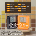 Pocket Mini Game Machine Keychain Backpack Pendant Classic Nostalgic Tetris Game Puzzle Decompression Toy. 